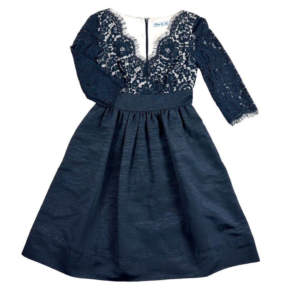 Eliza J Dress Womens Size 2 Black Lace Prom Party Goth Glam Retro Cocktail